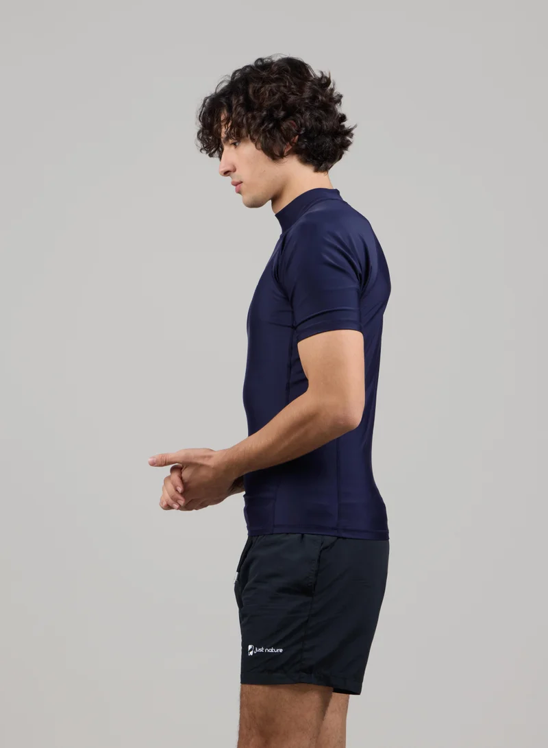 Just Nature Navy Blue Short Sleeve Rashguard for Men | Best Price UAE